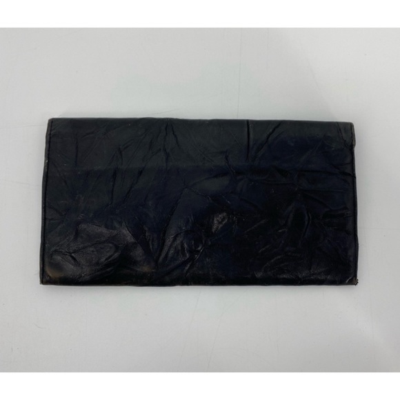 Yves Saint Laurent Vintage Black Crinkle Leather Wallet - Picture 2 of 11